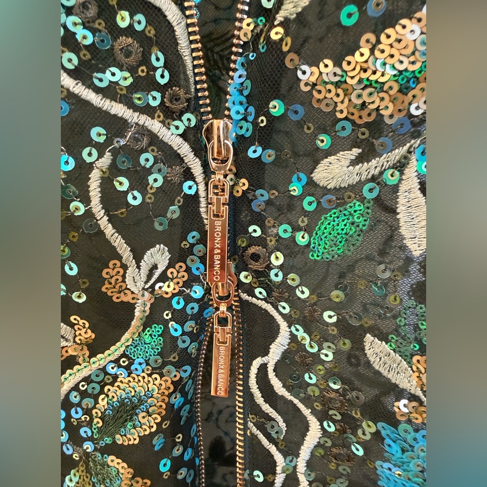 NWOT BRONX AND BANCO Dahlia Teal Multi Maxi Dress, Strapless Floral Gown - Picture 11 of 14